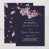 Cherry Blossom Pink marvy floral Wedding Kaart (Voorkant / Achterkant)