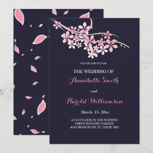 Cherry Blossom Pink marvy floral Wedding Kaart