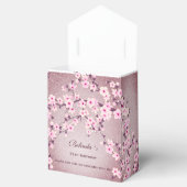 Cherry Blossom Pink Mauve Glitter Custom Birthday Bedankdoosjes (Geopend)