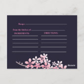 Cherry Blossom Pink Navy Vrijgezellenfeest Recept Briefkaart (Achterkant)