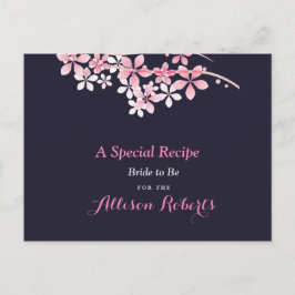 Cherry Blossom Pink Navy Vrijgezellenfeest Recept Briefkaart