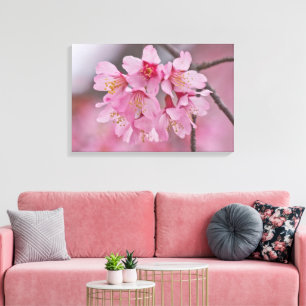 Cherry Blossom Pink Pastel Bouquet Poster Canvas Afdruk