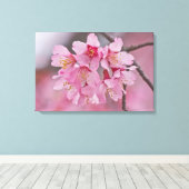 Cherry Blossom Pink Pastel Bouquet Poster Canvas Afdruk (Insitu (Houten vloer))