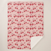 Cherry Blossom Pink Pattern Sherpa Fleece Blanket Deken (Voorkant)