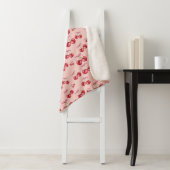 Cherry Blossom Pink Pattern Sherpa Fleece Blanket Deken (In situ)