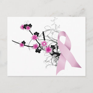 Cherry Blossom Pink Ribbon Briefkaart