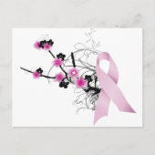 Cherry Blossom Pink Ribbon Briefkaart (Voorkant)