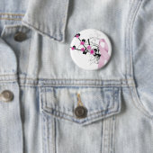 Cherry Blossom Pink Ribbon Ronde Button 5,7 Cm (In situ)