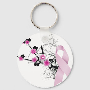 Cherry Blossom Pink Ribbon Sleutelhanger