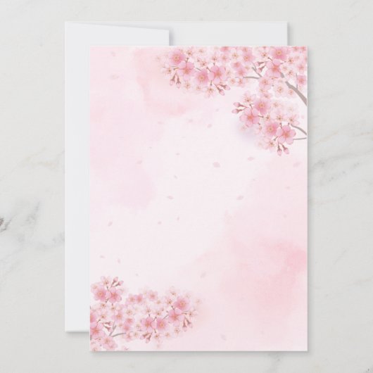 Cherry Blossom Pink Sakura Floral Vrijgezellenfees Kaart (Achterkant)