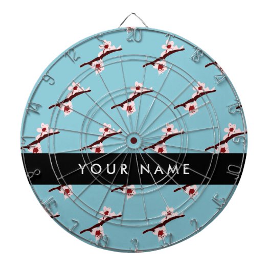 Cherry Blossom, Pink Sakura, Jouw naam Dartbord (Voorkant)