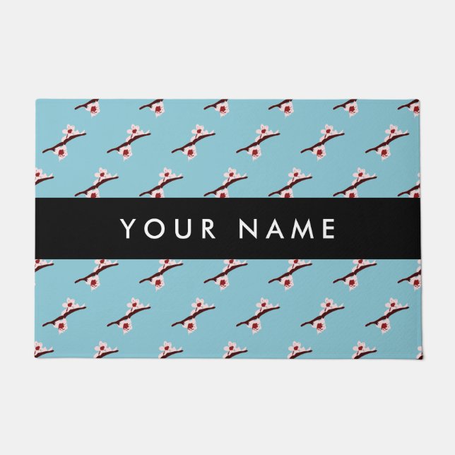 Cherry Blossom, Pink Sakura, Jouw naam Deurmat (Voorkant)