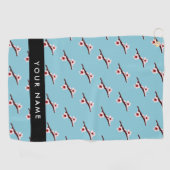 Cherry Blossom, Pink Sakura, Jouw naam Golfhanddoek (Horizontaal)