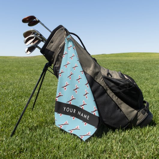 Cherry Blossom, Pink Sakura, Jouw naam Golfhanddoek (Groen)