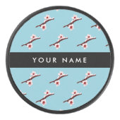 Cherry Blossom, Pink Sakura, Jouw naam Hockey Puck (Voorkant)