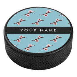 Cherry Blossom, Pink Sakura, Jouw naam Hockey Puck