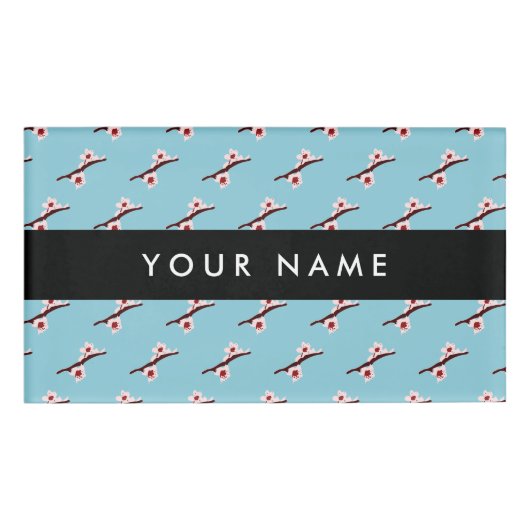 Cherry Blossom, Pink Sakura, Jouw naam Naambadge (Voorkant)