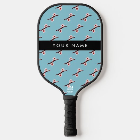 Cherry Blossom, Pink Sakura, Jouw naam Pickleball Paddle (Voorkant)