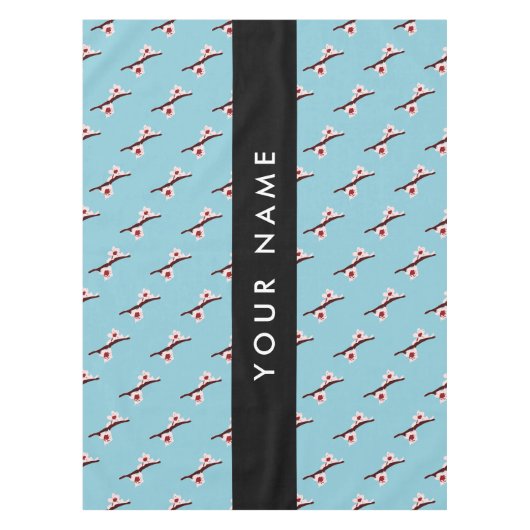 Cherry Blossom, Pink Sakura, Jouw naam Tafelkleed (Voorkant)