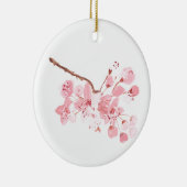 Cherry blossom Pink Sakura Waterverf Floral Keramisch Ornament (Rechts)