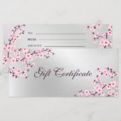 Cherry Blossom Pink Silver Cadeaubon (Voorkant / Achterkant)