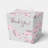 Cherry Blossom Pink Silver Glitter | Weddenschap Bedankdoosjes (Achterkant)