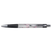 Cherry Blossom Pink Silver Monogram Pen (Achterkant)