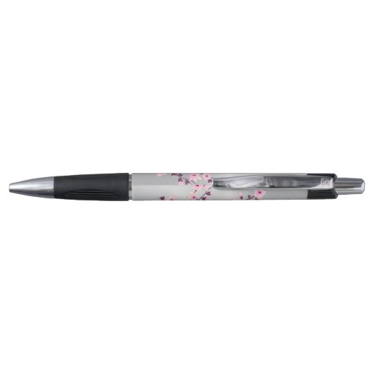 Cherry Blossom Pink Silver Monogram Pen (Achterkant)
