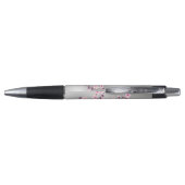 Cherry Blossom Pink Silver Monogram Pen (Achterkant)
