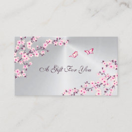 Cherry Blossom Pink Silver Visitekaartje