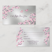 Cherry Blossom Pink Silver Visitekaartje (Voorkant / Achterkant)
