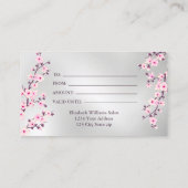 Cherry Blossom Pink Silver Visitekaartje (Achterkant)