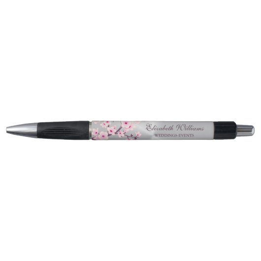 Cherry Blossom Pink Silver Wedding Planner Pen (Voorkant)