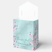 Cherry Blossom Pink Turquoise | Aangepast huwelijk Bedankdoosjes (Geopend)