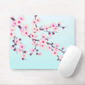 Cherry Blossom Pink Turquoise Floral Muismat (Met muis)