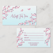 Cherry Blossom Pink Turquoise Gift Card Visitekaartje (Voorkant / Achterkant)