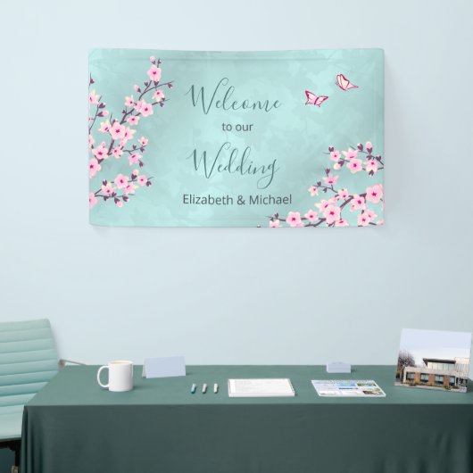 Cherry Blossom Pink Turquoise Spandoek (Beurs)