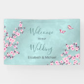 Cherry Blossom Pink Turquoise Spandoek (Horizontaal)