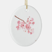 Cherry blossom Pink Waterverf natuur Sakura Keramisch Ornament (Rechts)