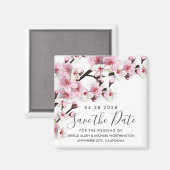 Cherry Blossom Pink Wedding Save the Date Magneten (Voorkant / Achterkant)