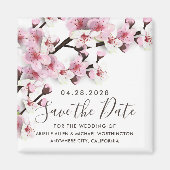 Cherry Blossom Pink Wedding Save the Date Magneten (Voorkant)