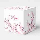 Cherry Blossom Pink White Aangedag Bedankdoosjes (Voorkant Zijde)
