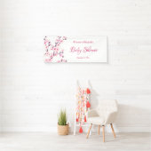 Cherry Blossom Pink White | Aangepast Baby shower Spandoek (Insitu)