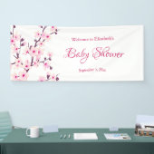 Cherry Blossom Pink White | Aangepast Baby shower Spandoek (Beurs)