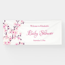 Cherry Blossom Pink White | Aangepast Baby shower Spandoek