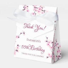 Cherry Blossom Pink White | Aangepaste verjaardag Bedankdoosjes