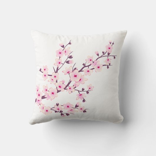 Cherry Blossom Pink White Baby Girl Birth Stats Kussen (Achterkant)