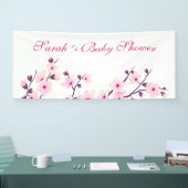 Cherry Blossom Pink White Baby shower Spandoek (Beurs)