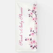 Cherry Blossom Pink White Baby shower Spandoek (Verticaal)