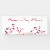 Cherry Blossom Pink White Baby shower Spandoek (Horizontaal)